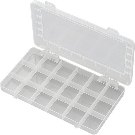 TRU COMPONENTS PP18-01 Scatola minuteria (L x L x A) 195 x 100 x 13 mm Scomparti: 18 suddivisione fissa Contenuto 1 pz.