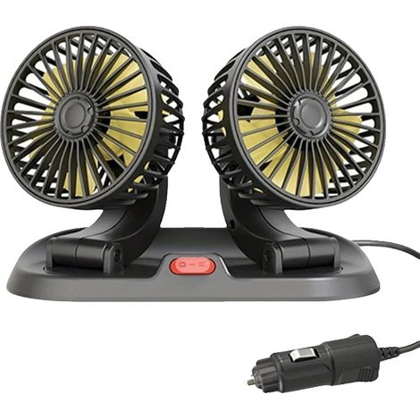 Ventilador de refrigeración, ajustable 360°, compatible con doble voltaje, encendedor de cigarrillos de 12 V. (1/2)