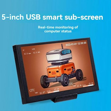 Boîtier pour carte graphique IPS 5 pouces avec sous-écran USB-C, noir (1/5)