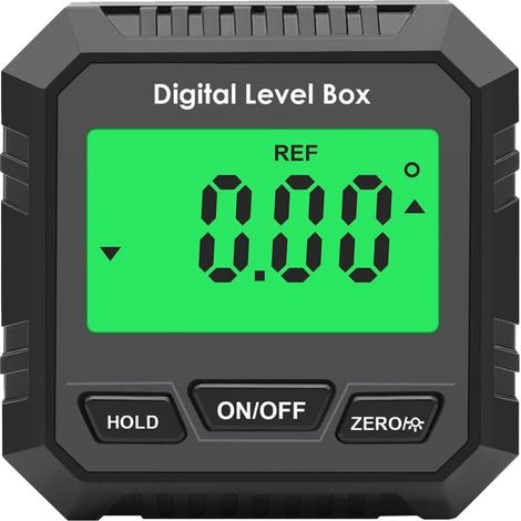 Digital Angle Gauge Magnetic Protractor Inclinometer Level Angle Detector Angle Cube Level Box with Magnetic Base and Backlight (Black) (1/5)