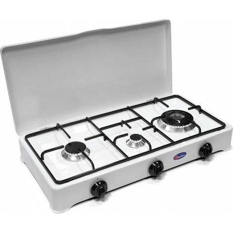 CFParker Fornello a Gas 3 Fuochi Gpl / Metano Doppia Corona mod. 5328CBGP/C - Fonte di alimentazione: Metano