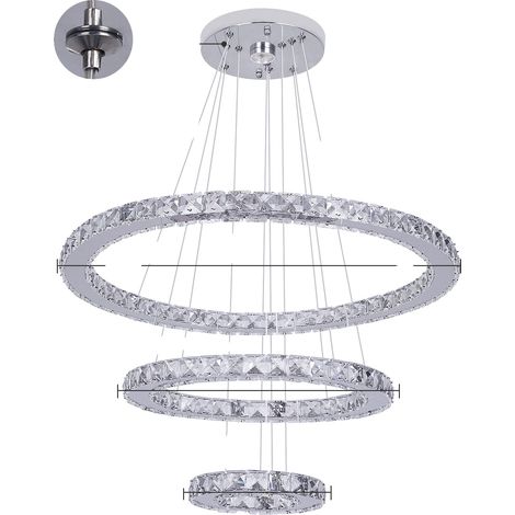 Chandelier en cristal moderne, hauteur réglable, LED économe en énergie (1/2)