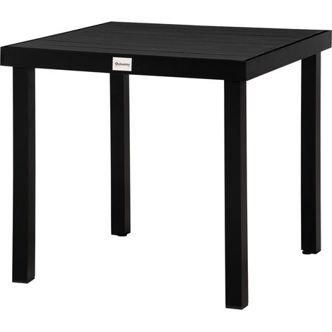 Table jardin aluminium 4 personnes noire 78x78x74 cm
