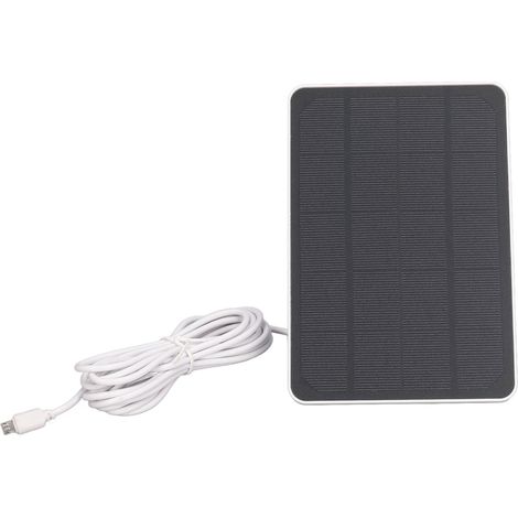Panneau solaire 4W chargeur de batterie Micro USB pour caméra et petits appareils, matériau ABS silicium monocristallin, kit avec support vis et chevilles (1/5)