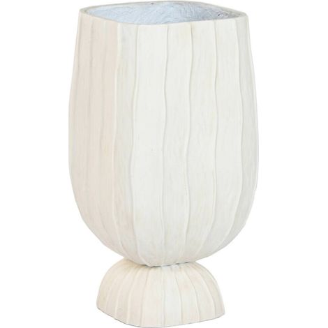 Support de pot en fibre d'argile effet vieilli coloris naturel - crème effet pierre naturelle (1/3)