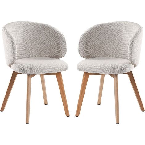CALICOSY - Lot de 2 Chaises en tissu et pieds en hêtre H79 cm - SOLENE