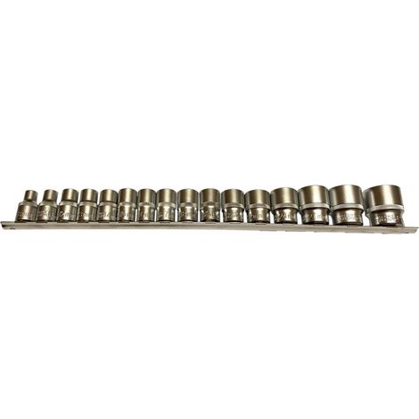 Juego de Nasadkas Spline 16 Piezas 12 Puntas 1/2" Silver, herramientas de alta resistencia, ideal para trabajos profesionales, precisión y durabilidad en cada aplicación