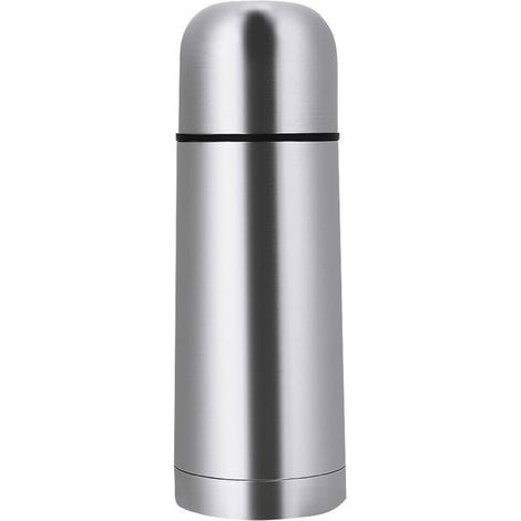 (Silber) 350-ml-Isolierflasche aus Edelstahl – Druckknopfverschluss – Leicht und robust – Hält Getränke heiß/kalt (1/5)
