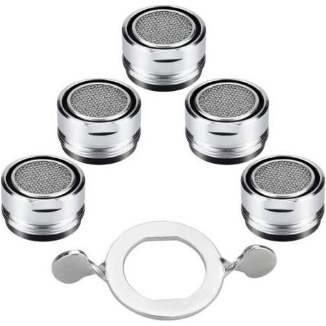 Lot de 5 filtres robinet cuisine 24 mm, filtre aérateur cuisine, diffuseur Roca + 5 joints caoutchouc + 1 clé (1/4)