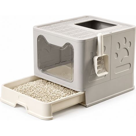 Geschlossener Katzen-Sandkasten mit oberem Eingang und herausziehbarer Schublade Default Title (1/5)