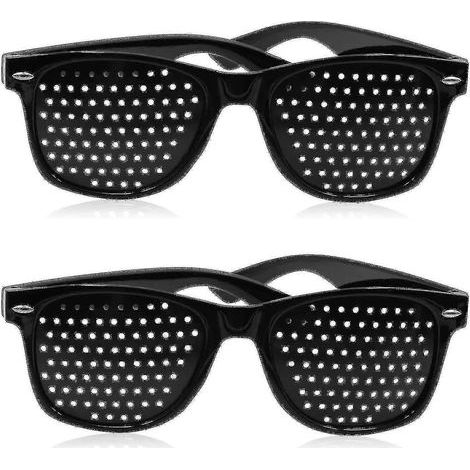 Set aus 2 Lochbrillen zur Verbesserung der Sehschärfe, schwarz, Unisex. (1/5)