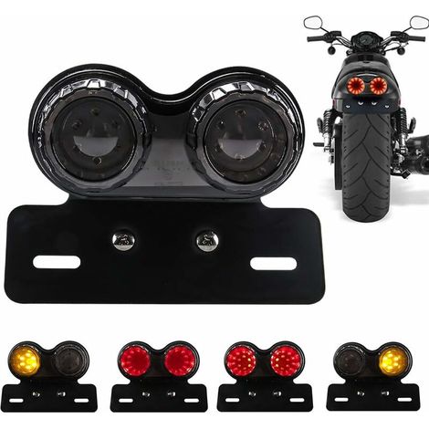 40W 40 LED Motorrad-Rücklicht, integriertes Bremslicht, Blinker, Fahrlichter mit Kennzeichenlampenhalter für Harley (schwarze Linse)