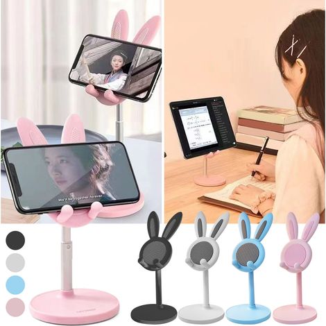 Niedlicher Handy-/Tablet-Ständer in Hasenform, verstellbarer Tischständer in Hasenform