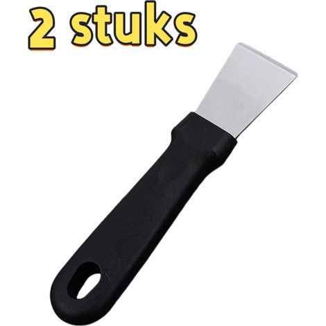 Pelle à graisse en acier inoxydable 2 pièces Petite pelle droite Détachage Outil pour nettoyer le fond des poêles Dégraissage Pelle de cuisine Convient pour la cuisine et le nettoyage 11 5 cm Noire (1/5)