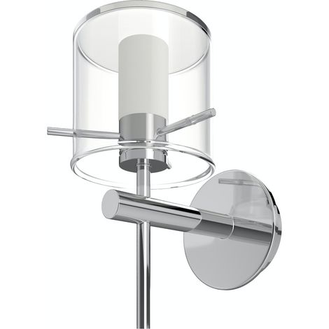 Forum Spa Gene Polished Chrome/Clear 100mm 1 Lamp Cylinder Wall Light - SPA-31725-CHR (1/4)