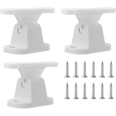 3 set Bloc Porte Caravane en Plastique,Bloc Porte Camping Car Extérieur,T Forme Arret De Porte Camping Car Pour Cargo Remorque Rv Bateaux,Retenue de Porte Caravane,Blanc (1/5)