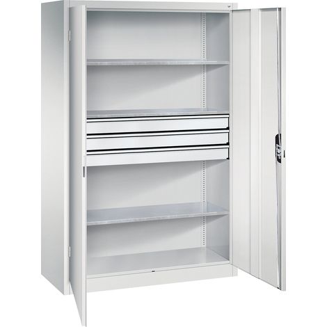 C+P, Armoire d'atelier à portes battantes avec tiroirs, l x p