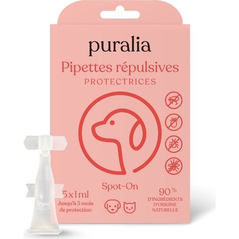 5 pipettes répulsives Spot-on 1 ml PURALIA
