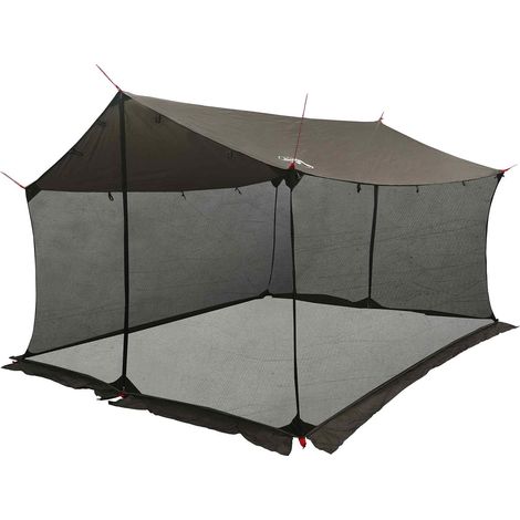vidaXL Toldo de camping con paredes de malla Marrón Gris (1/2)