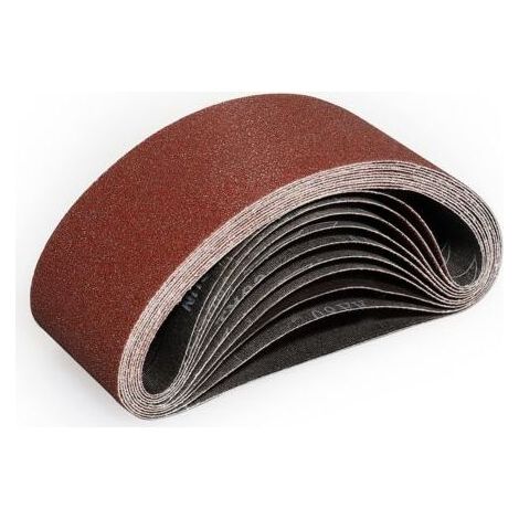 Bandes Abrasifs 75x457 mm-10 Pièces de 80 Grain Bande Ponceuse pour Ponçage et Polissage avec Ponceuse à Bande (1/5)