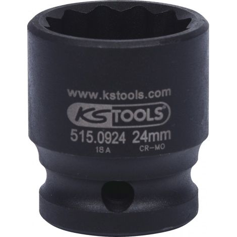 KS Tools - Douille à chocs courte 12 pans 1/2'', 24 mm - 515.0924 (1/5)