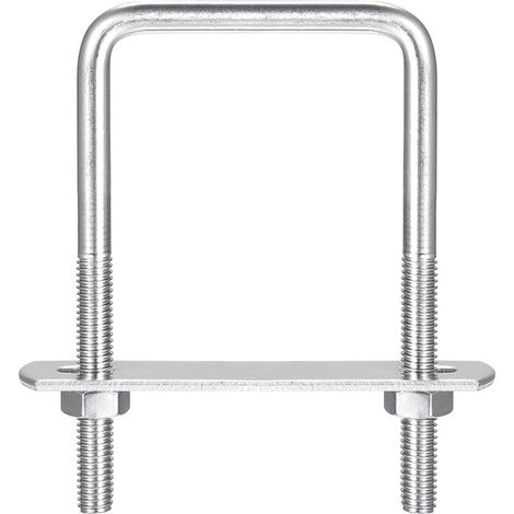 Carré U-Boulons, 2 Ensembles 47mm(1.85") Interne Largeur 75mm Longueur M6 304 Inox Acier U Pince Boulon avec Écrous et Plates, pour Remorque Bateau (1/5)