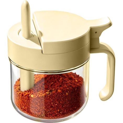 Pots à épices - Bocal en verre hermétique avec cuillère - Pot à sel avec couvercle - pour sucre, miel, camping, cuisine, garde-manger, plan de travail