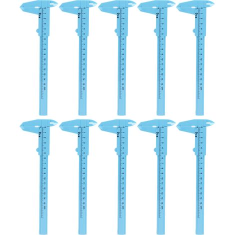 10Pièces Pied à Coulisse Plastique Échelle Métrique Outil Mini Règle Mesure Fournitures Étudiant 0‑150mm (1/5)