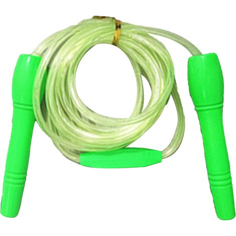 Corde à sauter lumineuse ajustable, phosphorescente pour adultes enfants, vert, sautez dans le noir avec ce kit sportif. (1/5)