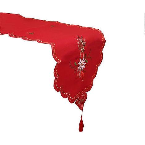 Chemin de table de Noël, magnifique nappe ajourée pour la décoration des fêtes de Noël (bougies incluses)