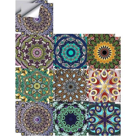 Autocollants Muraux Étanches - Carreaux Auto-Adhésifs En PVC - Pour Cuisine Et Salle De Bain - 15x15 Cm - Lot De 20 (1/5)