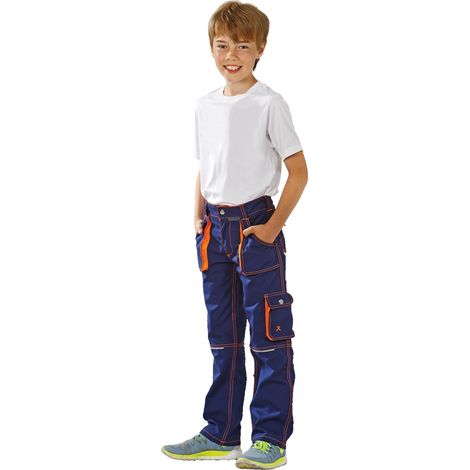 Planam Junior Bundhose marine/orange 134/140 (1/5)