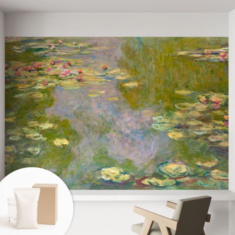 Tapete Vliestapete mit Kleber - modernes Design - Wohnungsdeko - geruchslos - langlebig Seerosen 152x104 cm (1/5)