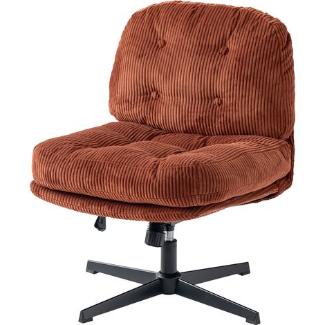 Meubles Cosy – Chaise de salon pivotante 360° – Réglable en hauteur – Dossier épais – Tissu bouclette rouge – Pied métal sans roulettes