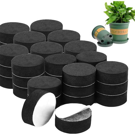 Lot de 90 Pied Pot de Fleur Invisible, Tampon Antidérapant Auto, Rehausseur Plantes, pour Drainage et Protection de Surface, pour Intérieur et Extérieur (1/5)