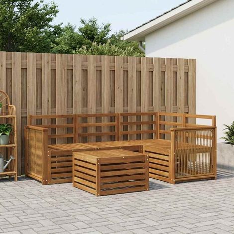 vidaXL Outdoor Sofa Set 5 pcs Natural Polyester (1/5)