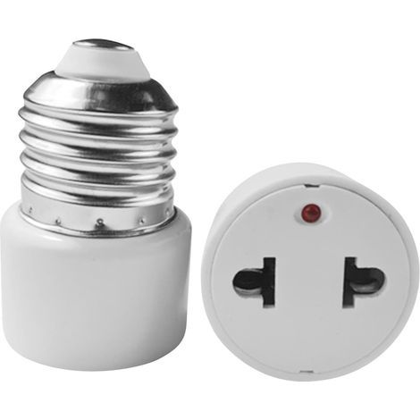 2 Pièces Convertisseur E27 Cache-prises Avec Convertisseur Prise Adaptateur, Douille,Sortie D'ampoule Support De Lampe Brancher Ampoules pour la maison et le studio (1/5)