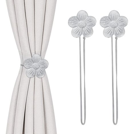2 attaches magnétiques fleur, 5 couleurs, aimant puissant, corde ajustable, pour salon, chambre, salle de bain. (1/5)