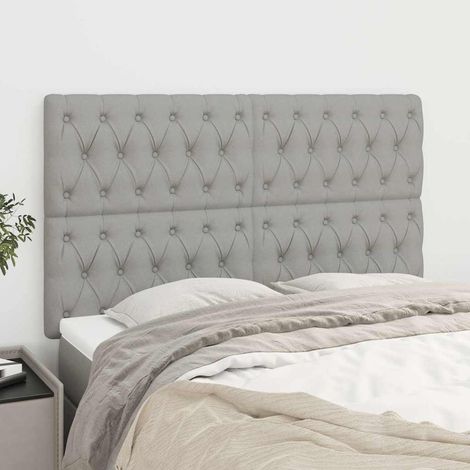 Tête de lit rembourrée réglable en tissu gris clair 144 x 7 x 118/128 cm - PANGIVO (1/5)