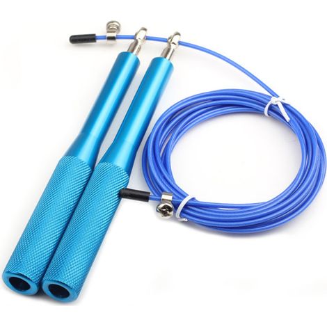 Corde À Sauter Réglable - Roulements À Billes - Pour Fitness Boxe Mma Cardio - Longueur Ajustable - Bleu (1/5)