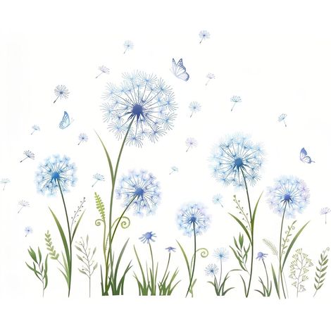 Plante Cuisine Café Porte Verre Pissenlits Fenêtre Stickers Été Papillon Autocollants Autocollant Fenetre Printemps Muraux Vitre Anti Collision Double Face pour Maison Décoration (1/5)