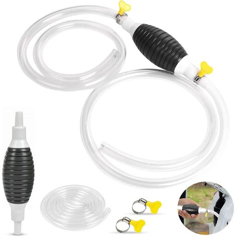 Manguera de combustible manual CSPARKV, bomba manual de sifón con manguera de presión de tubo de 2 m, bomba de combustible de emergencia, bomba manual de sifón de transferencia de combustible portátil (1/5)