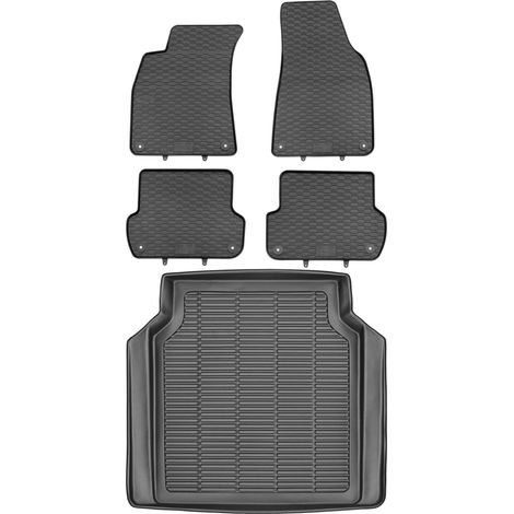 Ensemble de tapis de sol en caoutchouc pour Seat Exeo Kombi (2008-2013) + tapis de coffre (1/5)