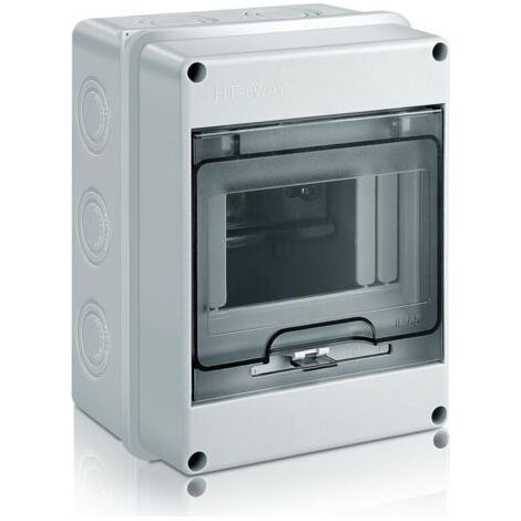Pair Coffret Electrique Etanche Exterieur, IP65 Boîtier de Distribution en Saillie 5 Modules avec Terminaux, ABS de Surface en Plastique pour une Utilisation à l'extérieur (5 MODULE) (1/5)