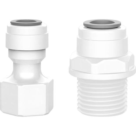 Conector para filtro de agua RO, rosca hembra/macho de 1/2" a conexión rápida de rosca de 3/8", para filtros de agua de ósmosis inversa.