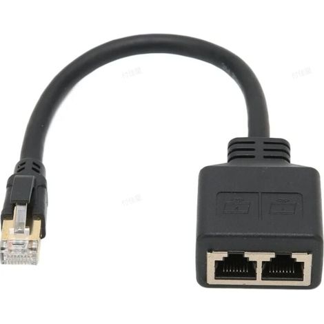 RJ45-Splitteradapter, 1-zu-2-Port-RJ45-Netzwerk-Ethernet-Adapter-Splitter, CAT8-Netzwerkkabel-Splitteradapter für das Home Office (1/4)