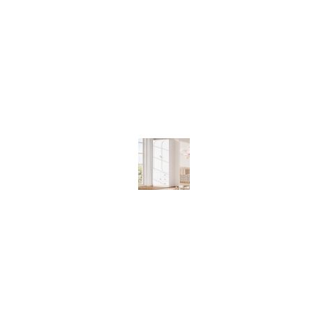 Armoire 80x50x200 cm – 2 portes, 3 tiroirs et poignées en céramique rose – blanc (1/5)