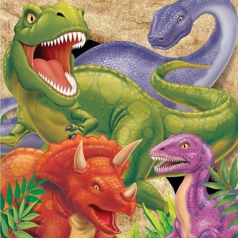 Serviette papier Dinosaure x16 - Anniversary House