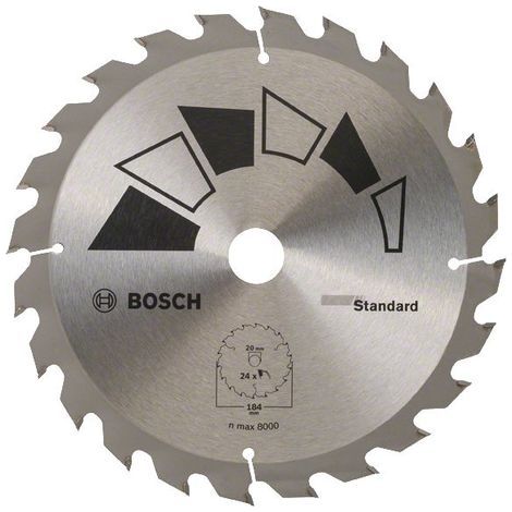 Bosch Kreissägeblatt STANDARD D= 184 mm Bohrung= 20 mm Z= 24 - 2609256B57 (1/2)