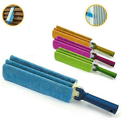 Piumino ELIMINA Polvere SPOLVERINO Spazzola in Microfibra per PERSIANE TAPPARELLE E TERMOSIFONI